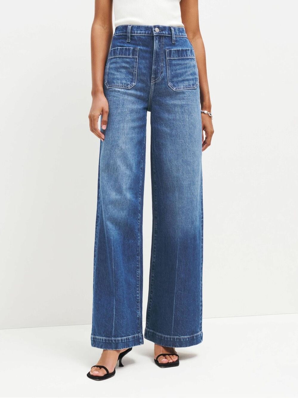 Reformation Janae Ultra High Rise Wide Leg Jeans Indigo Size 24